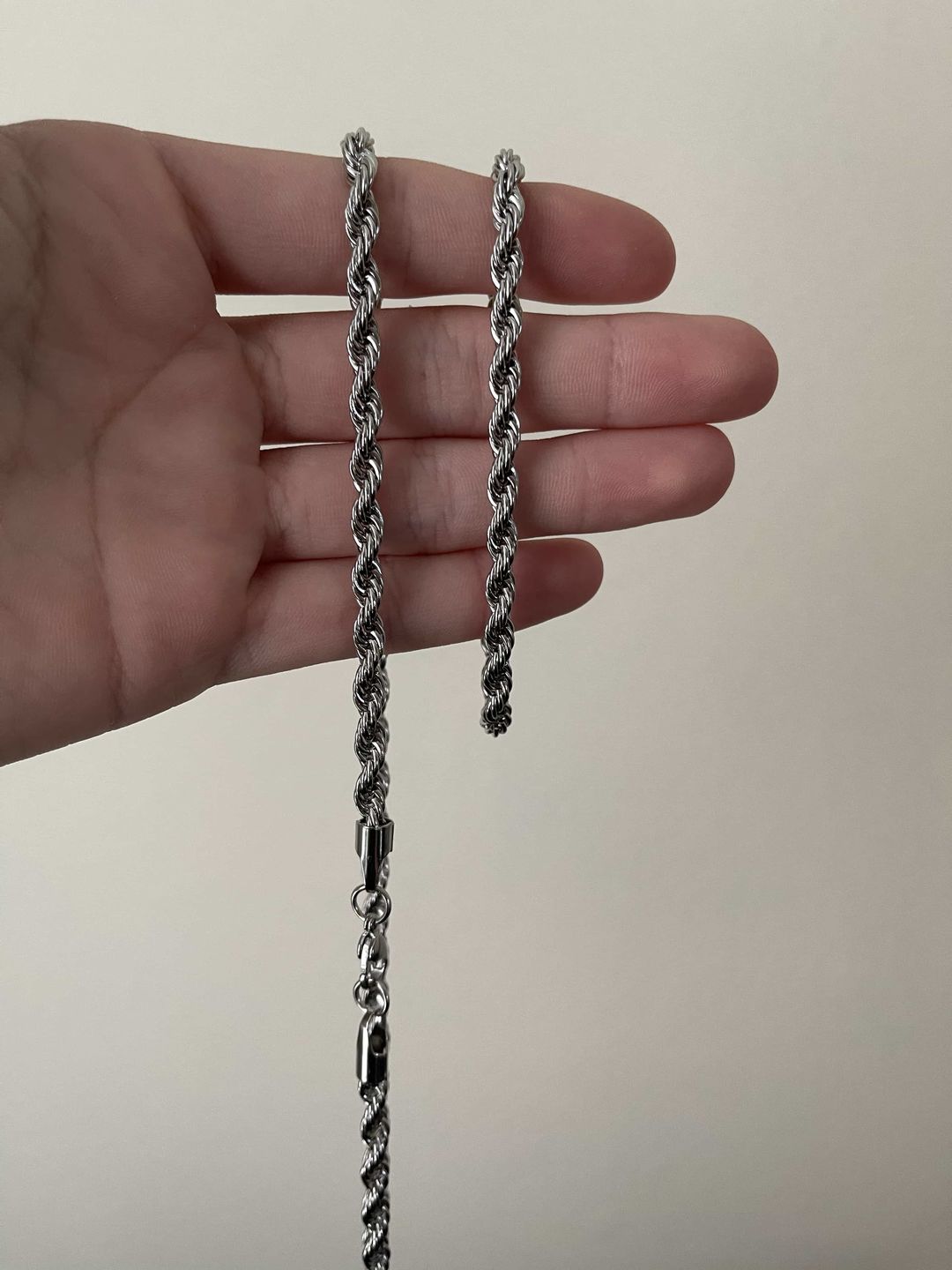 Customer photo review of 6MM Rope Chain + Bracelet - White Gold