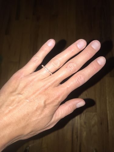 Customer photo review of Louily Vintage Full Eternity Art Deco Stacking Women's Wedding Band In Sterling Silver