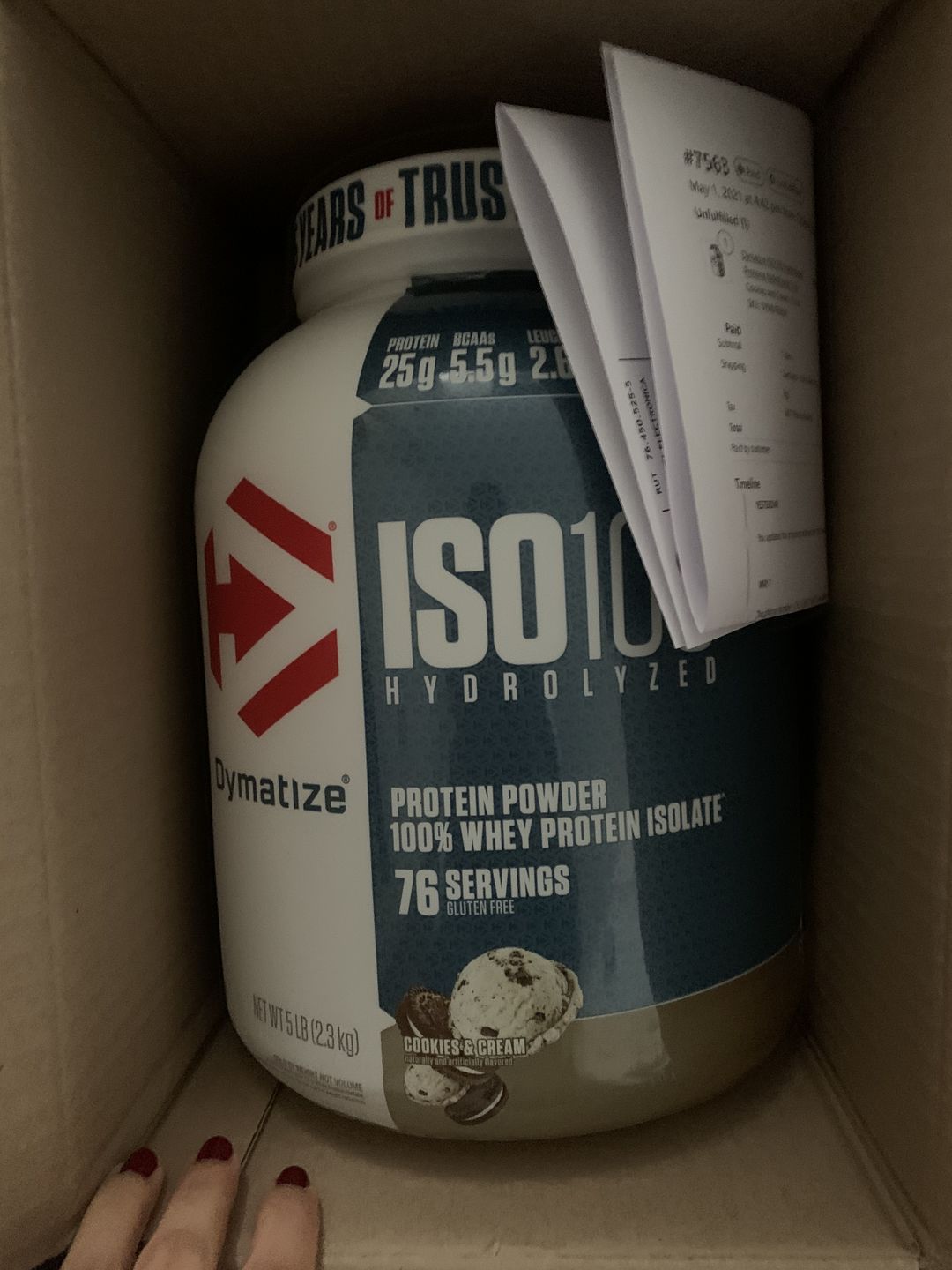 Customer photo review of Dymatize ISO100 Hydrolyzed Proteina Hidrolizada 5 Lb