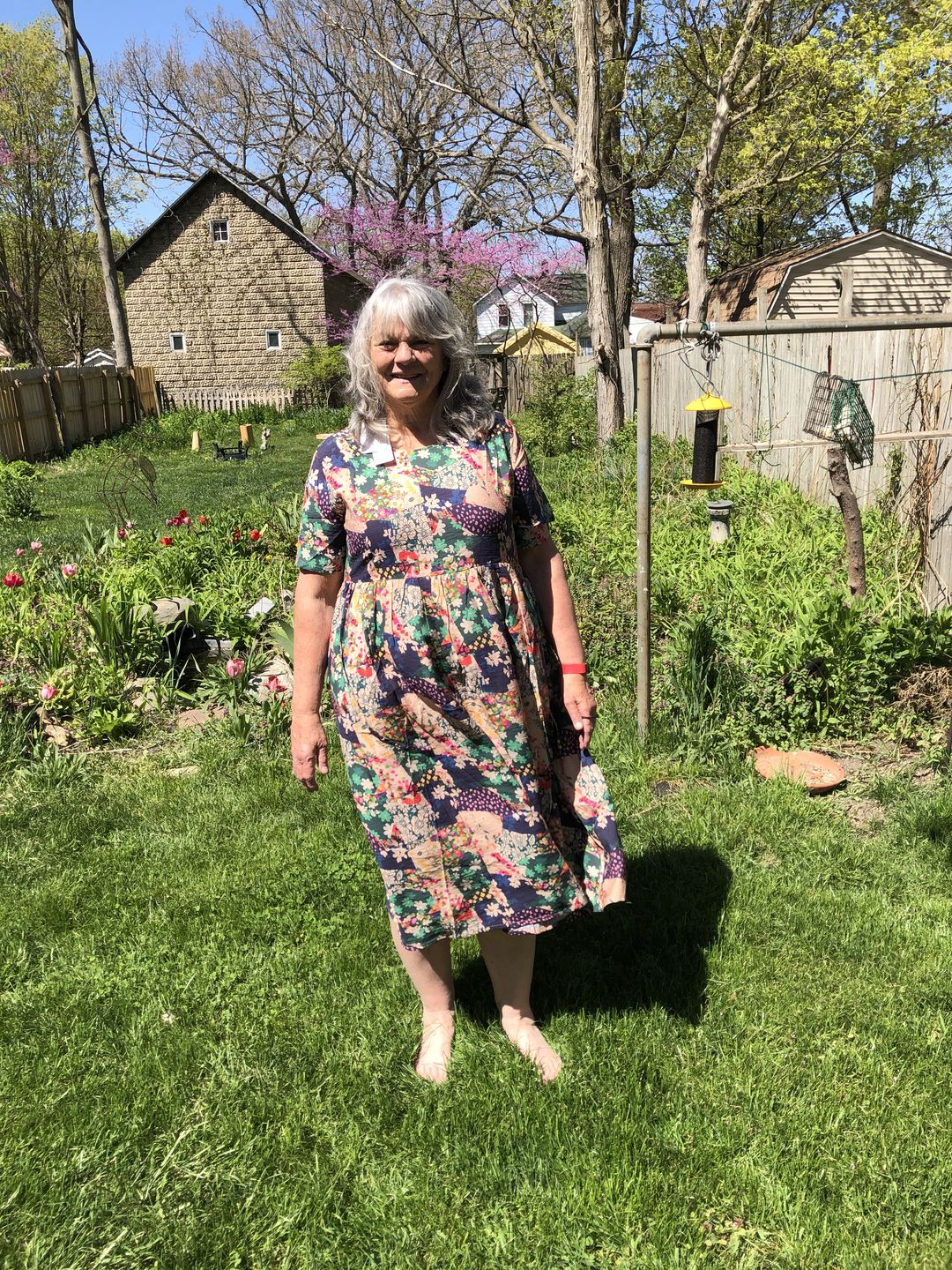 Customer photo review of Plus Size - Floral Prints Short Sleeve Summer Loose Dress
