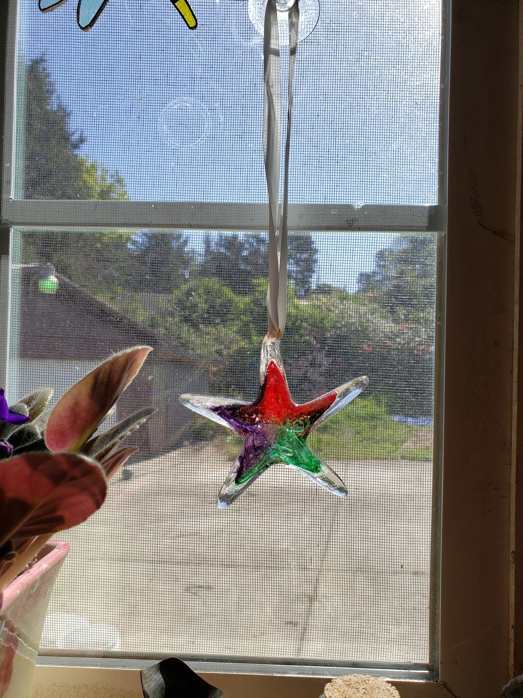 Customer photo review of Dichroic Starfish Suncatcher with Infused Cremains