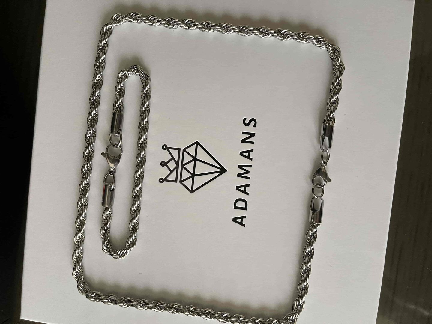 Customer photo review of 6MM Rope Chain + Bracelet - White Gold