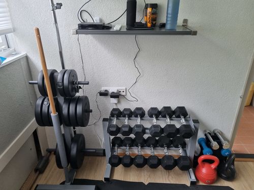 Customer photo review of Body-Solid Standard Plate Tree & Bar Holder