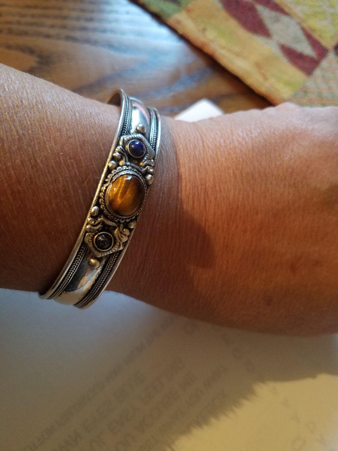 Customer photo review of Tigers Eye Bohemian Cuff Bracelet