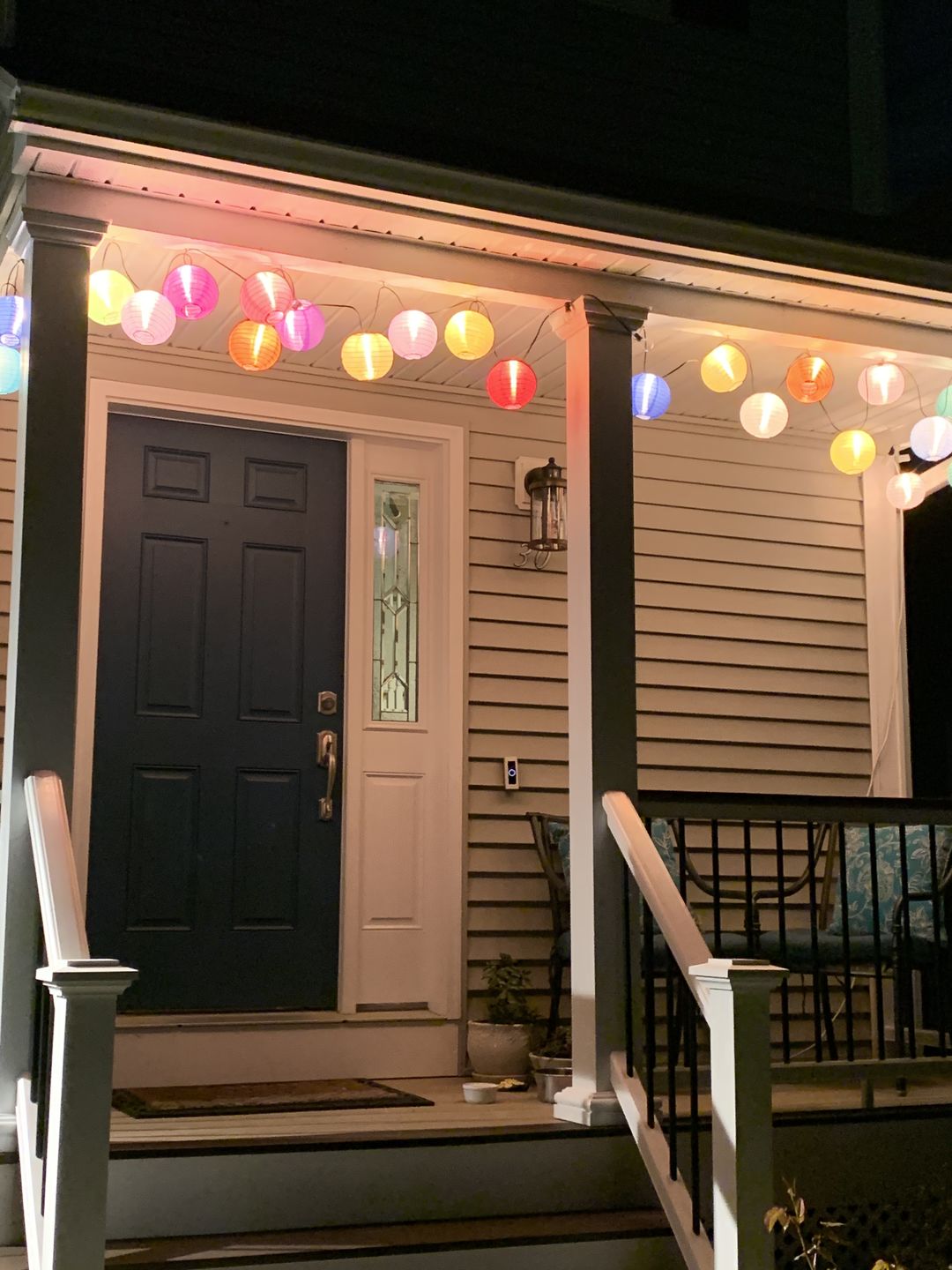 Customer photo review of 6" Red Shimmering Nylon Lantern, Even Ribbing, Durable, Hanging