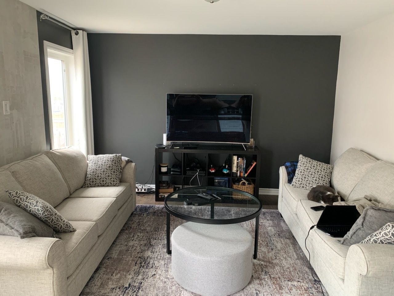 Customer photo review of Abstract Border Echo Blue Grey Rug