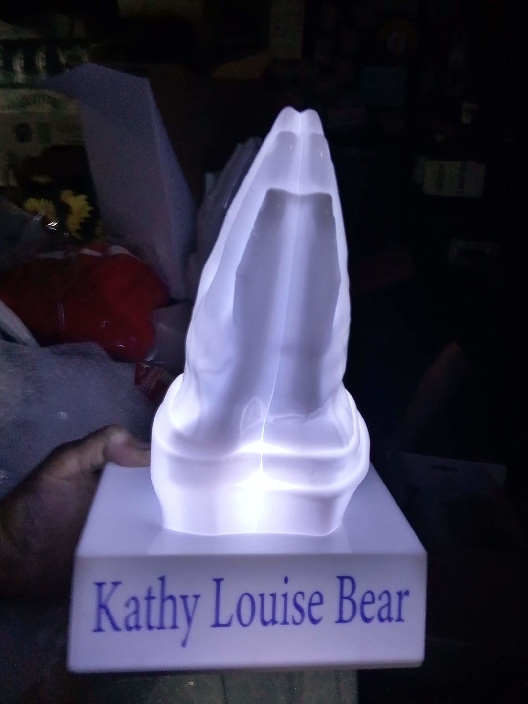 Customer photo review of Eternal Light Praying Hands