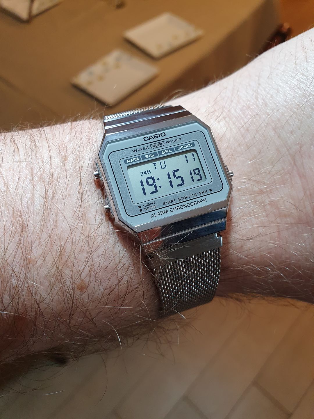 Customer photo review of Reloj Casio Vintage A700WM-7ADF Plateado Milanese Slim