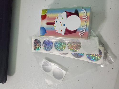 Customer photo review of Rainbow Happy Birthday Make a Wish Scratch Cards