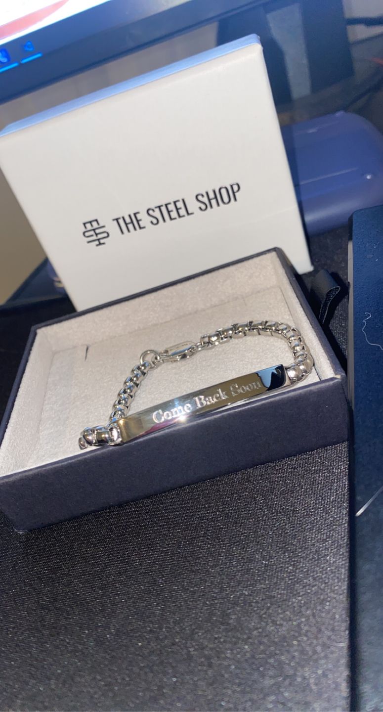 Customer photo review of 5mm Round Box Engravable Steel ID Bracelet