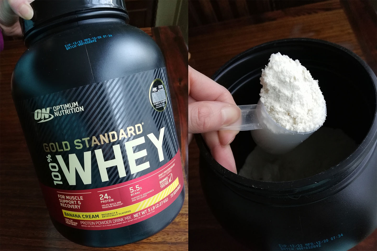 Customer photo review of Optimum Nutrition Gold Standard 100% Whey Proteina 5 Lb