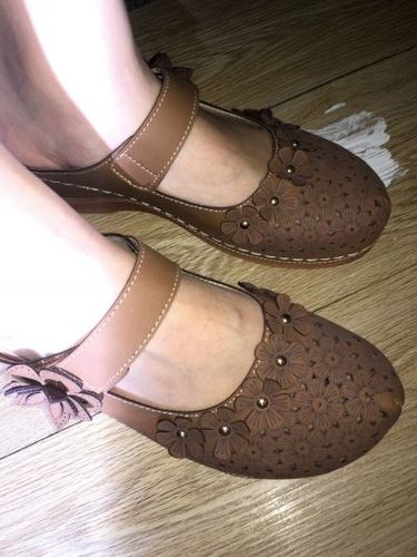 Customer photo review of Kafa™ Women's Leather Floral Sandals