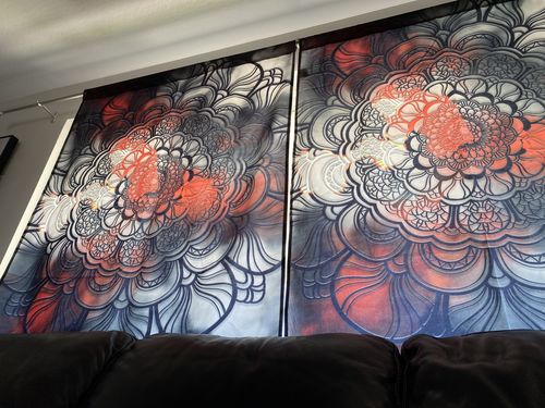 Customer photo review of Black Red Mandala 2 Panel Curtains