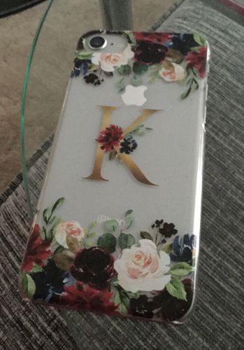 Customer photo review of Personalised Clear Monogram & Floral Apple iPhone Case