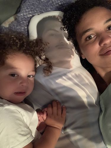 Customer photo review of Create A Custom Human Size Pillow