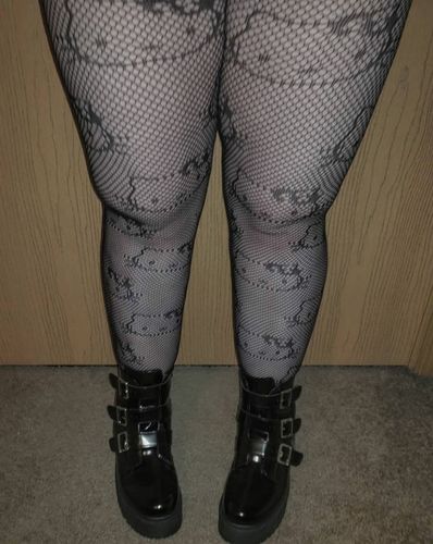 Customer photo review of Y2K Cute Kitty Fishnet Tights