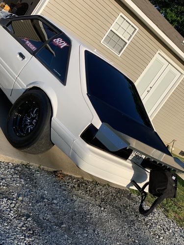 Customer photo review of Motion Raceworks Fox Body Mustang Hatchback 15" Strutless Wing