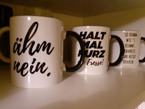 Customer photo review of ähm nein. - Tasse - Words on Shirts  - Zweifarbige Tasse