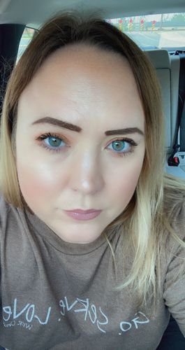 Customer photo review of [US Warehouse] Russian Blue Prescription Contact Lenses