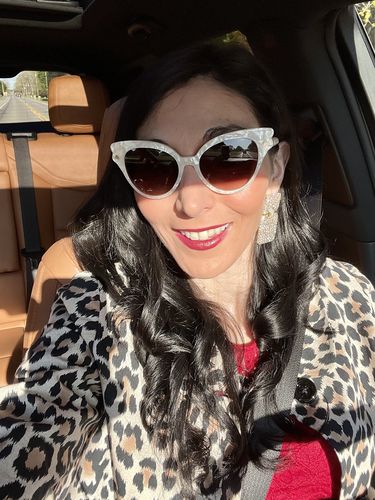 Customer photo review of MOTHER OF PEARL CHELSEA PEARL CAT-EYE SUNGLASSES