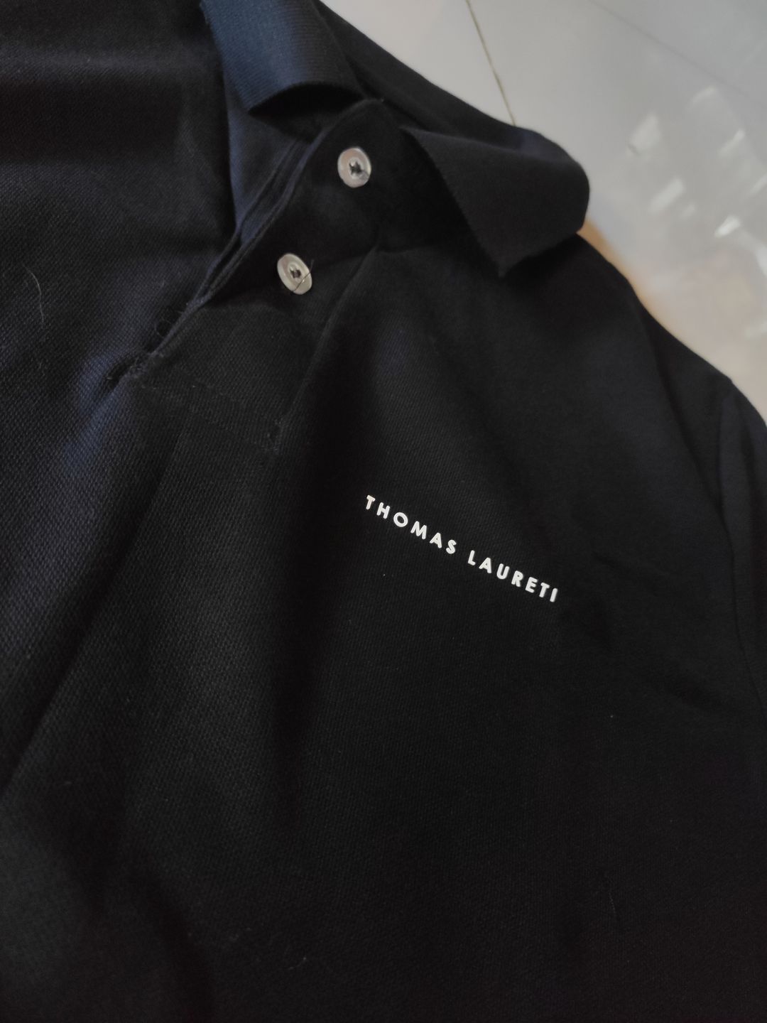 Customer photo review of Men's Thomas Laureti Black Polo Shirt