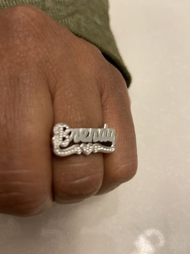 Customer photo review of Script Name Ring