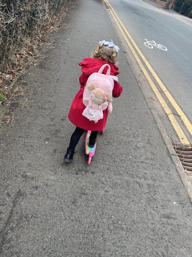 Customer photo review of Personalized Strawberry Doll Backpack