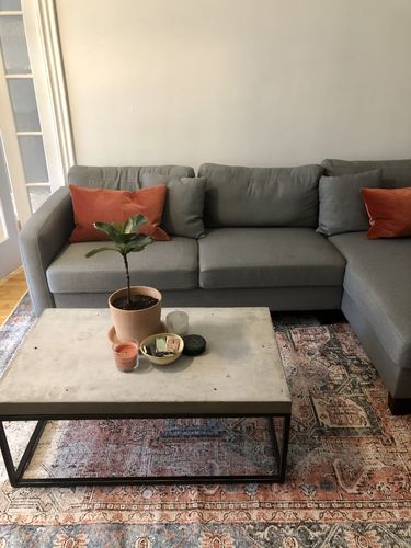 Customer photo review of Distressed Vintage Cezanne Terracotta Sky Area Rug