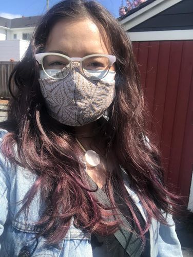 Customer photo review of Handwoven Face Mask