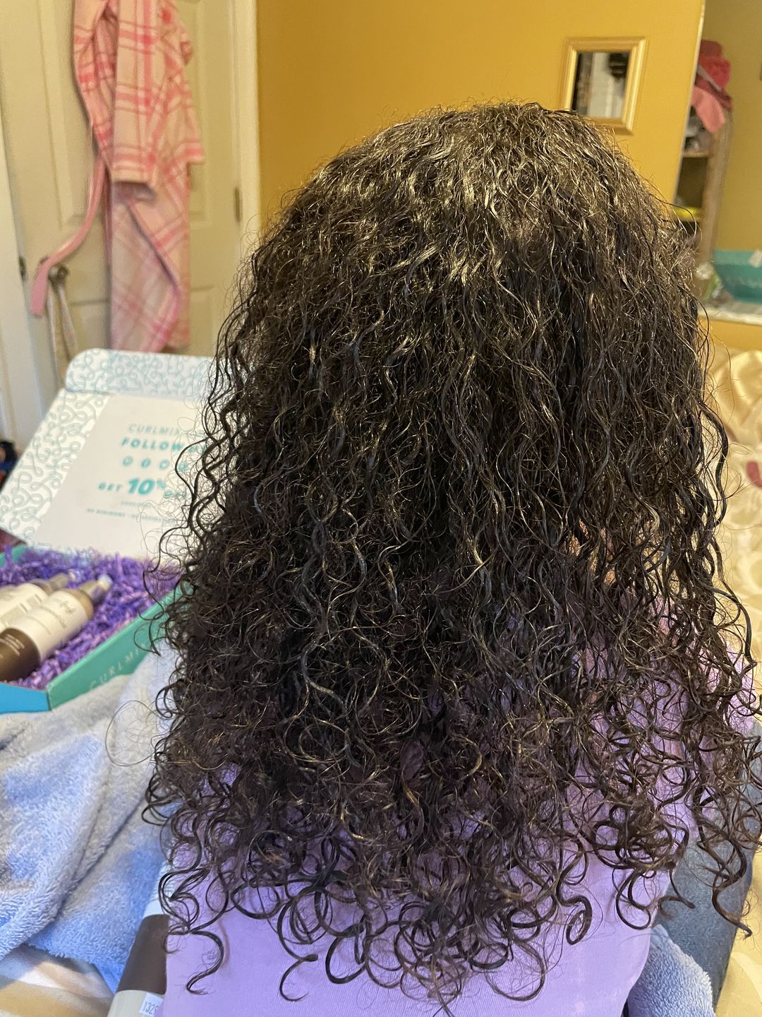 Customer photo review of Hair Growth Serum for Curly Hair with Organic Castor Oil for Strengthening and Vanilla Berry Fragrance
