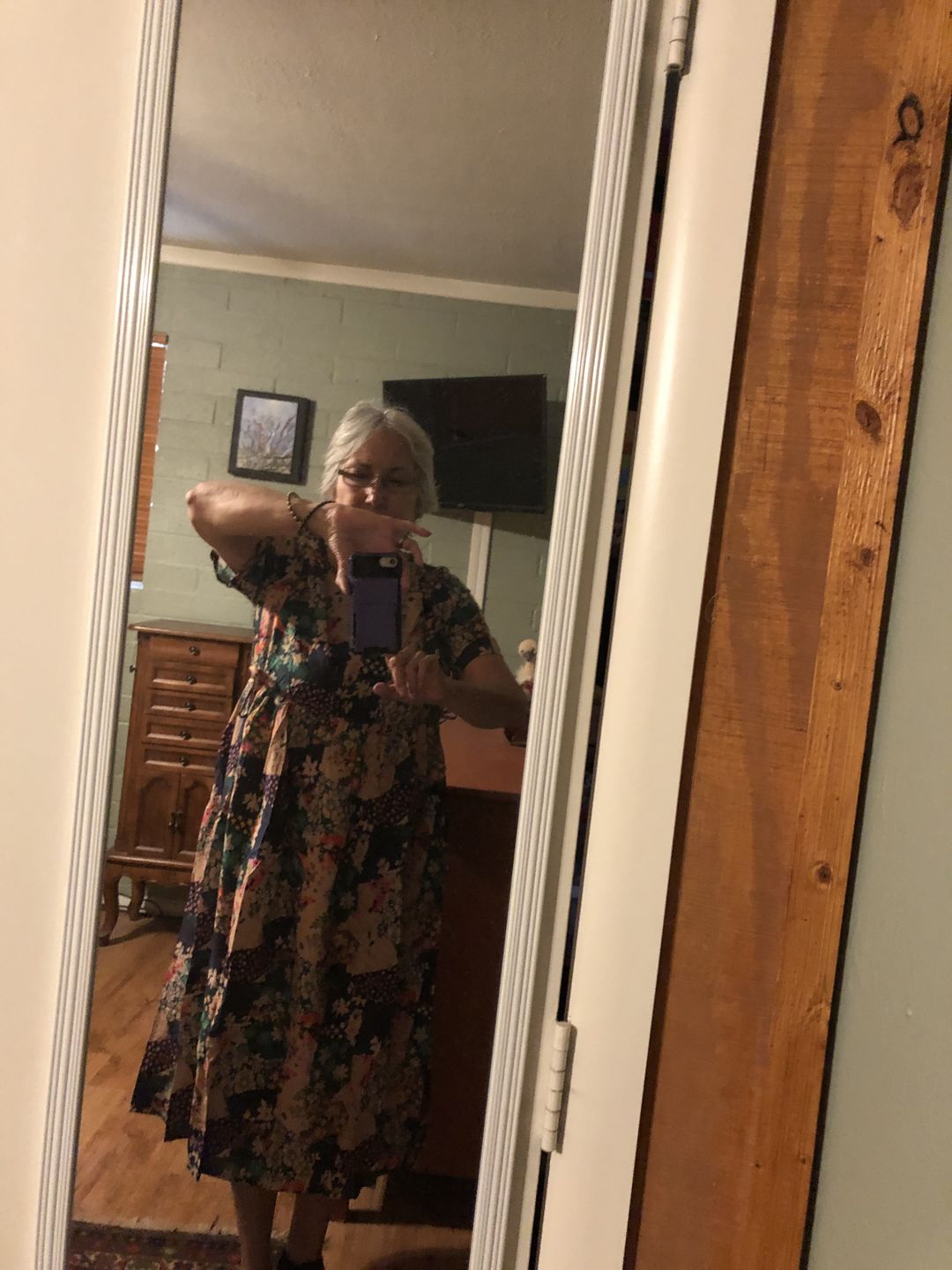 Customer photo review of Plus Size - Floral Prints Short Sleeve Summer Loose Dress