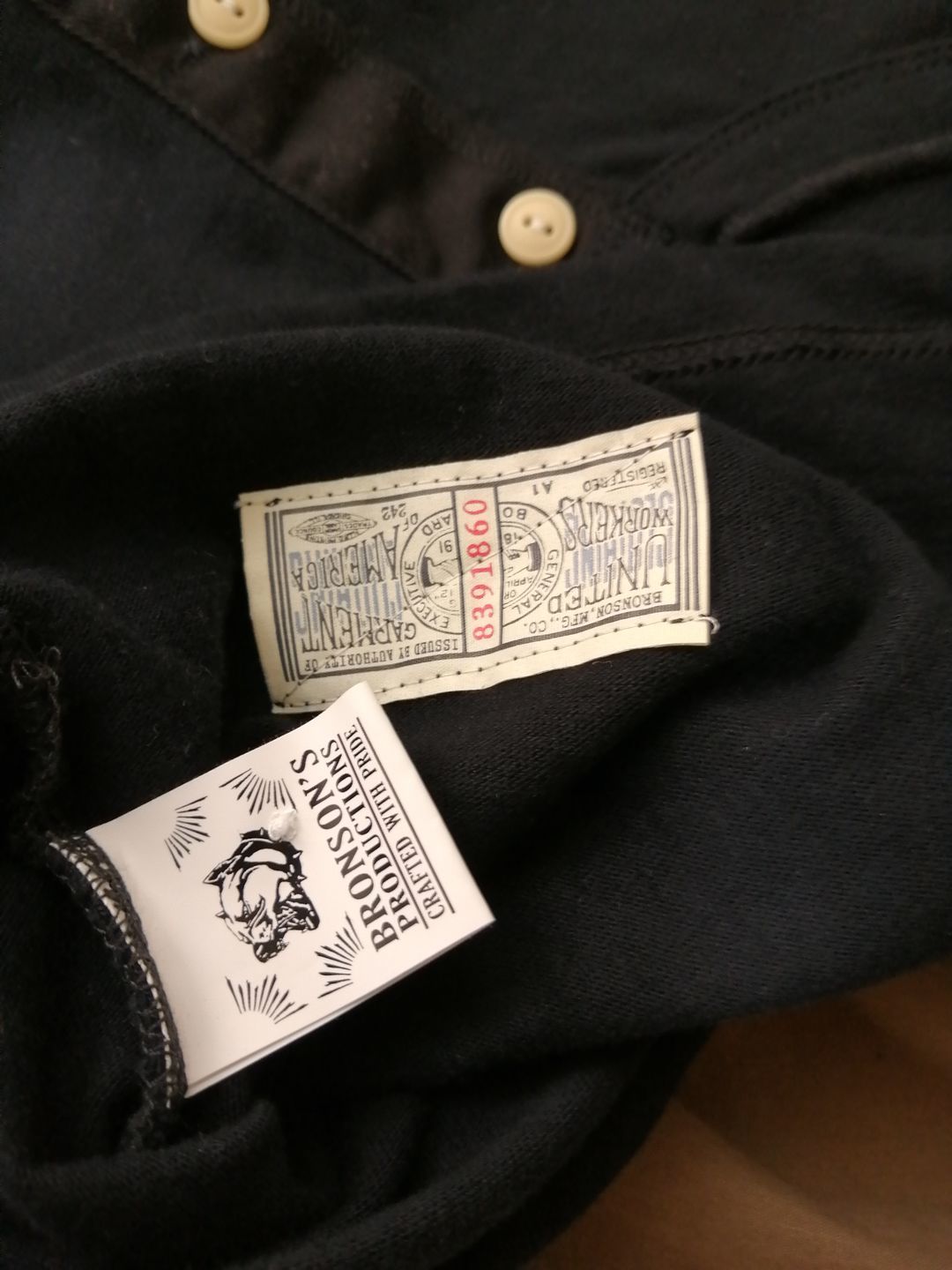 Customer photo review of Vintage Long Sleeve Henley Shirt - White