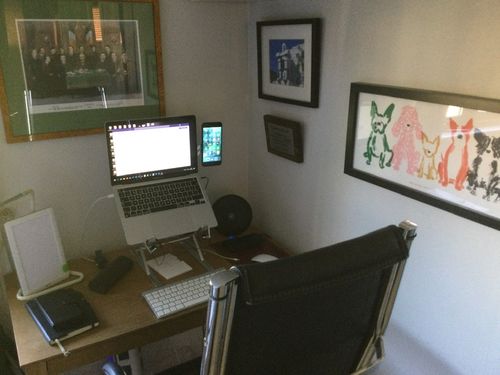 Customer photo review of Laptop Stand | Aluminium, Portable & Foldable (double height)