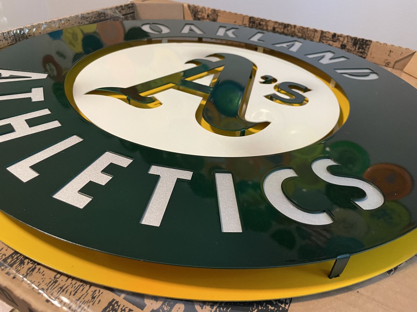 Customer photo review of Oakland A's Crest 3D Metal Artwork