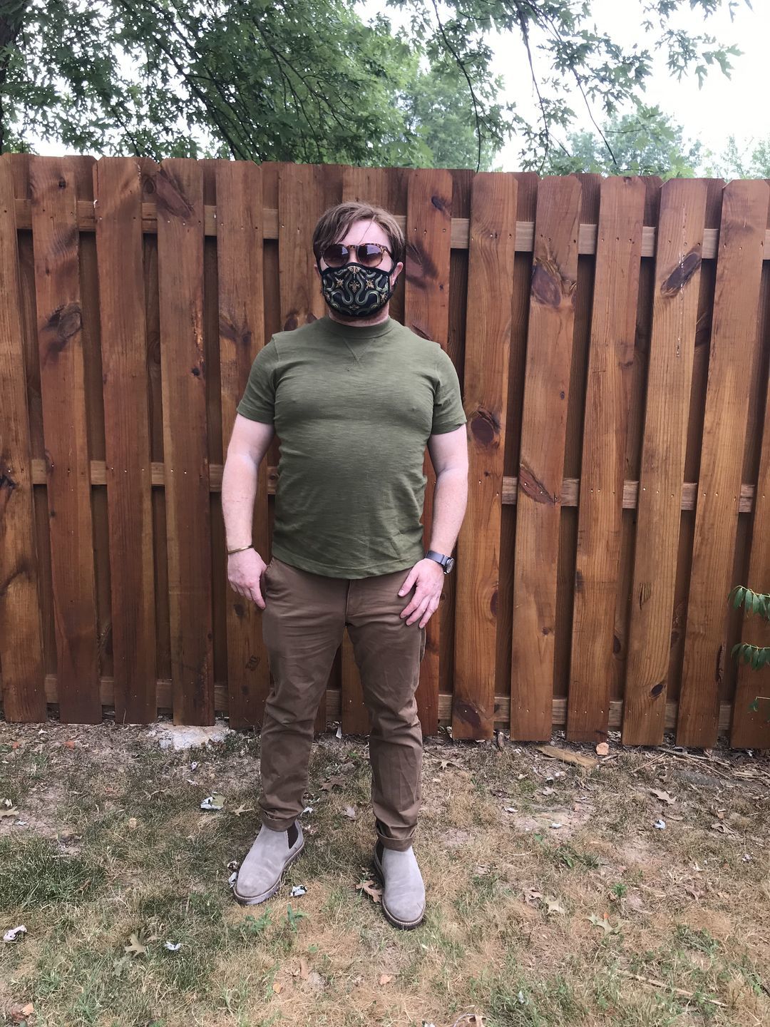 Customer photo review of Heavyweight Cotton Gusset Tubular T-Shirt - Green