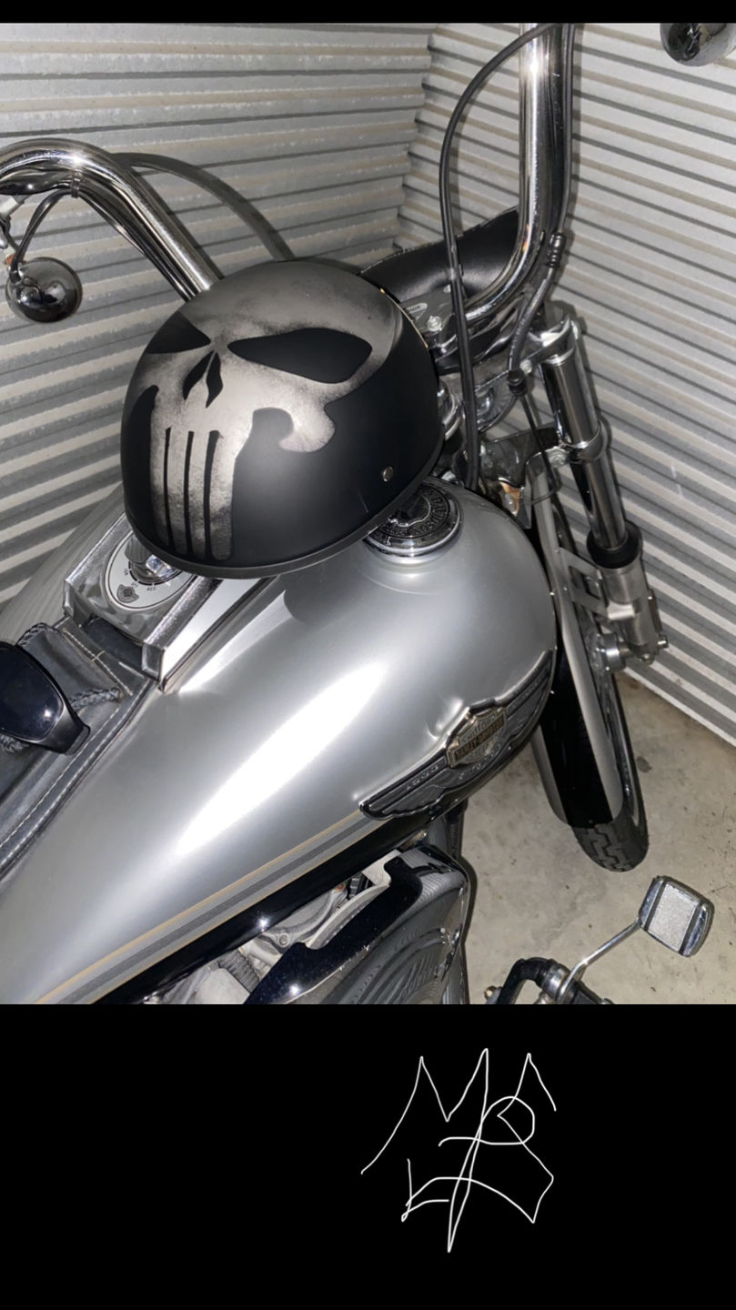 Customer photo review of Smallest Beanie Helmet - Skull Retro