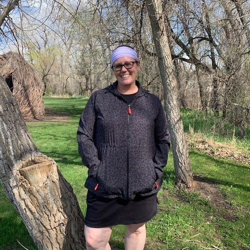 Customer photo review of Breeze Windbreaker - Grey Leopard