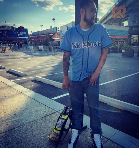 Customer photo review of Custom White Navy Strip Red-Navy Authentic American Flag Fashion Baseball Jersey