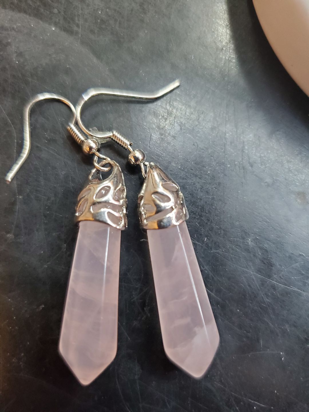 Customer photo review of Hexagonal Harmony Earrings