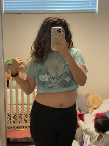 Customer photo review of Side Mesh Butt Lift Pocket Active Leggings - Black