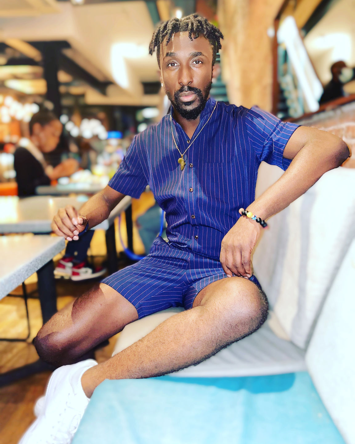 Customer photo review of Navy Chateaux Romper