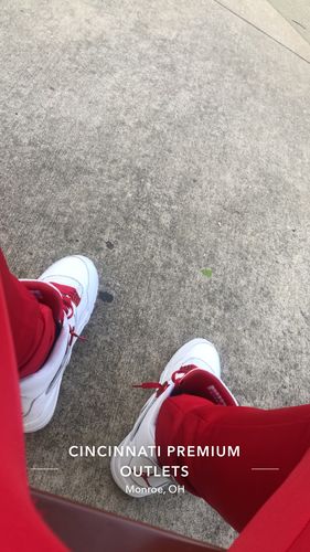 Customer photo review of Outside Solid One Stripe Track Pants (Red - White) (100-401)