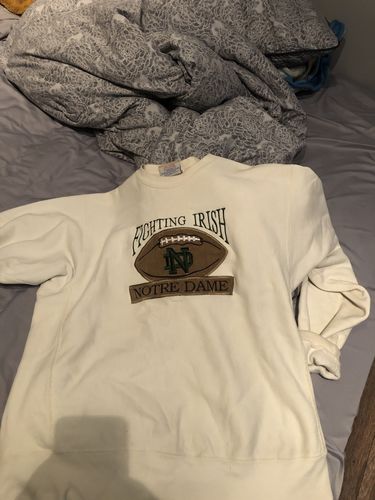 Customer photo review of Vintage Notre Dame Fighting Irish Sweatshirt Size XL