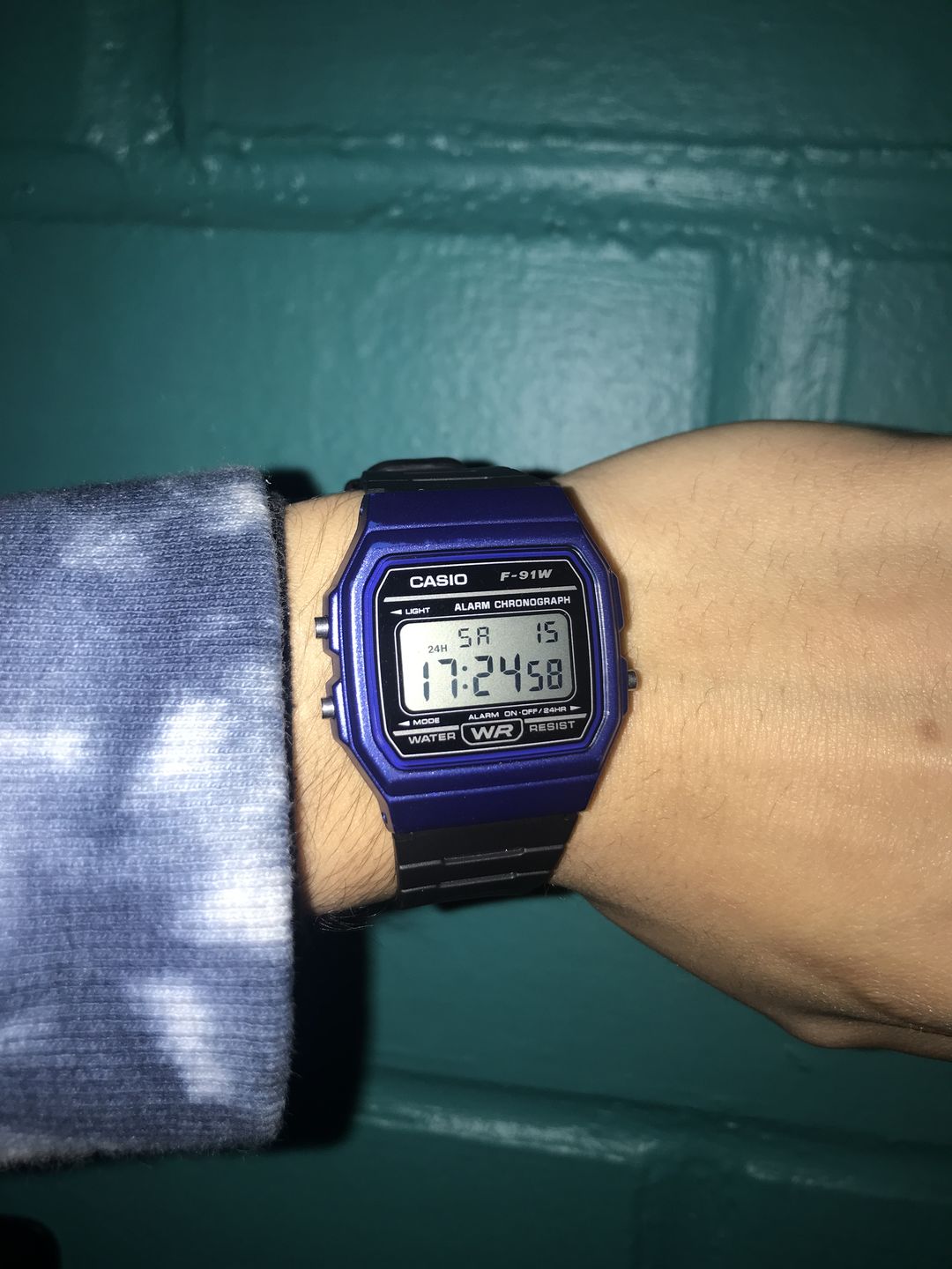 Customer photo review of Reloj Casio Vintage F-91WM-2ADF Azul/Negro