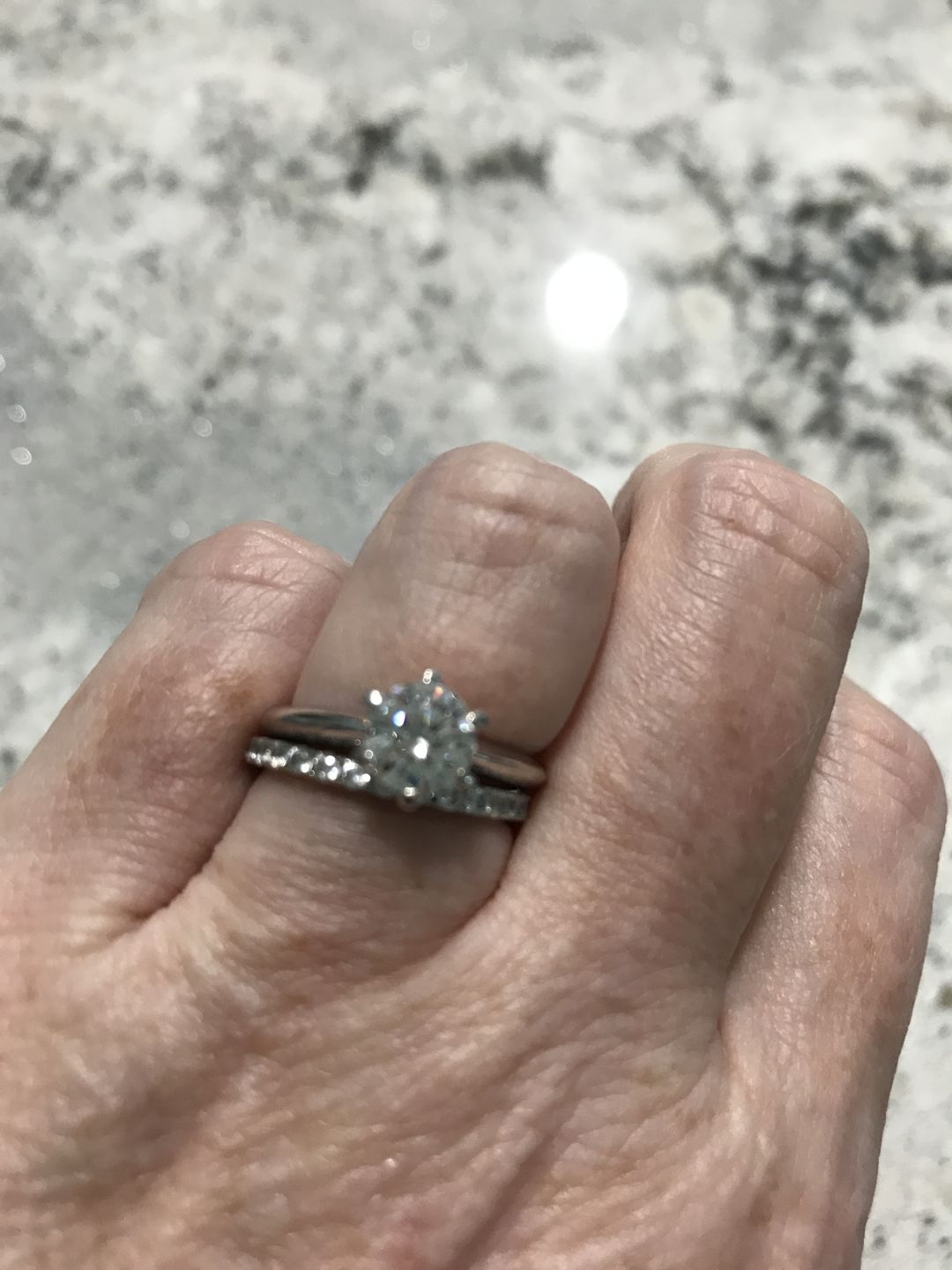 Customer photo review of Six Prong Solitaire CVD Diamond Ring
