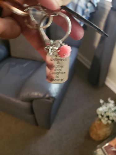 Customer photo review of Mother Daughter Eternal Love Keychain