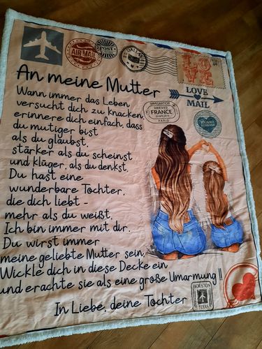 Customer photo review of "An meine Mutter" Decke - Postkarte