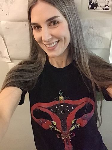 Customer photo review of Snake Uterus Lilith, Unisex T-Shirt, Black