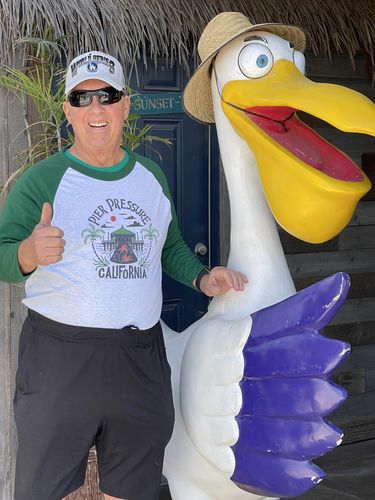 Customer photo review of Pier Pressure White & Dark Green Sleeves Baseball Tee