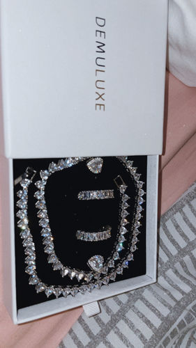 Customer photo review of Heart Tennis Necklace